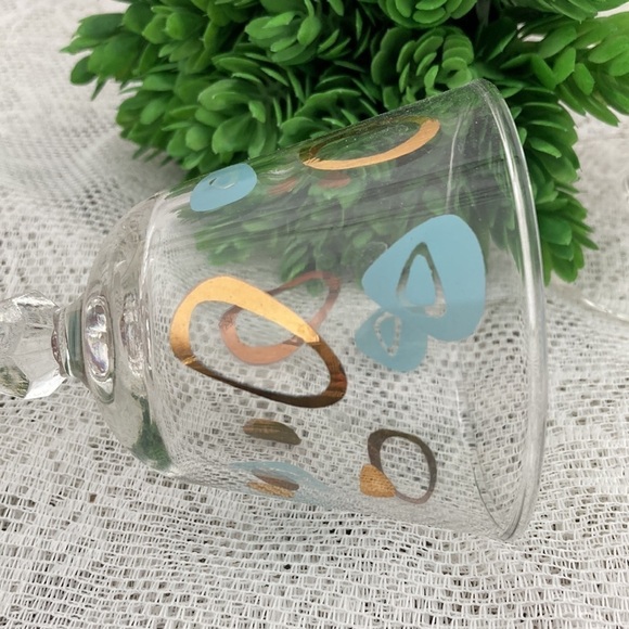 VTG Set of 4 cocktail sherry glasses Amoeba Boomerang  Atomic by Federal Glass. - Picture 3 of 5